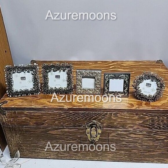 Vintage Collection Set of 5  Ornate Pic Frames w/Rhinestones And Enamel #3 - Picture 1 of 5